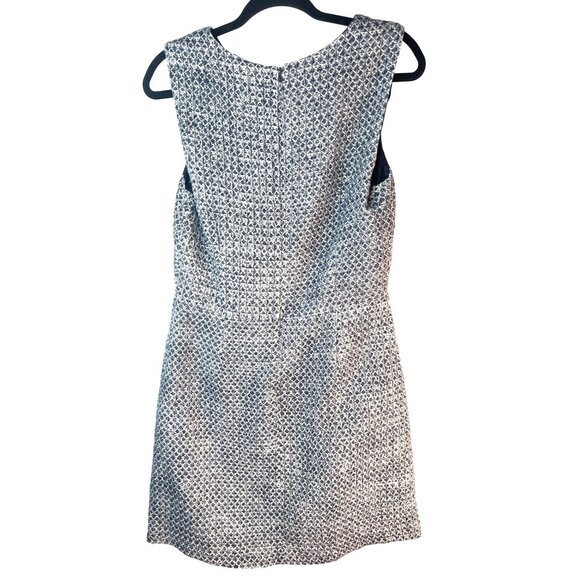 2/$30 Sleeveless Tweed Dress Size 12 By Slate & Willow In Navy Blue/White - Picture 3 of 11